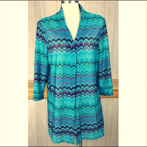 Turquoise Teal + Purple, **Striped Shell AND Tank Top**, Fashion Bug Size 0X